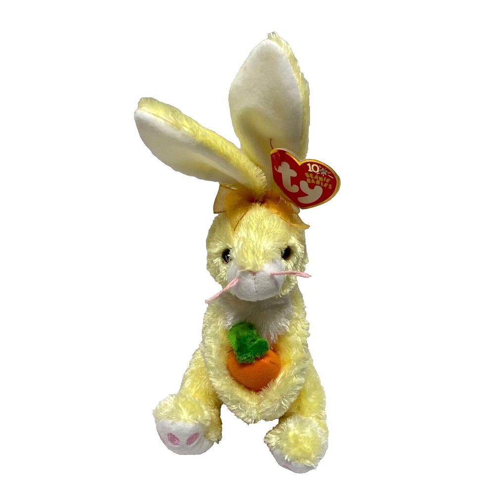 Ty Beanie Baby Nibblies Easter Bunny Rabbit March 2002‎ Retired Plush Vtg MWMT